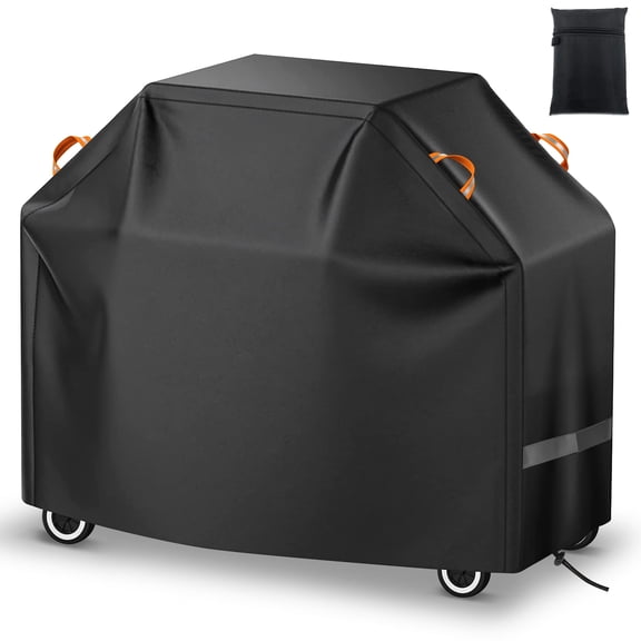 Reluein BBQ Grill Cover, Heavy-Duty 3-Layer Waterproof 600D Oxford with Drawstring Straps, 58" x 24" x 48"