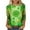 #176-Green, variant on Craaazy Fashion Women's Casual Shamrock Printed Round Neck 3/4 Sleeve Cozy T-shirt Gifts