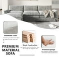 thumbnail image 6 of Furmax 3-seat Cloud Couch Sectional Sofa Sectional Couch with Reversible Toffee Chair Convertible Sofa with Ottoman, Gray, 6 of 7