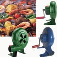 thumbnail image 2 of Ventilador de barbacoa con manivela, ventilador de forja manual, encendedor de carbón para barbacoa, ventilador verde, 2 of 5