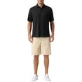 thumbnail image 2 of INSPIRE CHIC Mens Summer Casual Short Sleeve Solid Color Texture Knit Polo Shirts S Black, 2 of 5