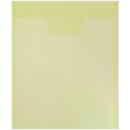 UPC: 0609722985383 | JAM Plastic Tuck Flap Envelopes  9.9×11.8  12/Pack  Yellow  Open End