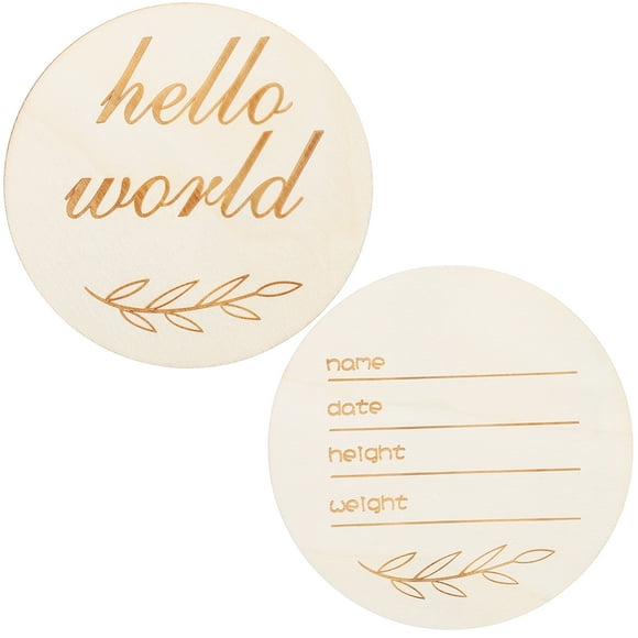 2pcs Birth Announcement Signs Newborn Name Sign Baby Birth Announcement Wooden Sign