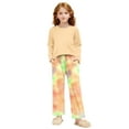 thumbnail image 7 of Miluxas Girls Sweatsuit Kids Fashion Long Sleeve Sweatshirt and Wide Leg Pants Tracksuit Sets 2 Piece Outfits Yellow 9-10 Years, 7 of 7