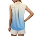 thumbnail image 6 of JGGSPWM Women's Business Tops Fashion Gradient Color Sleeveless Summer Shirts Button Down Casual Work Tunic Shirt Blue S, 6 of 6