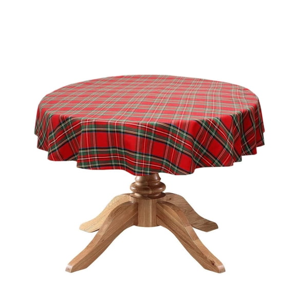 COTTON CRAFT Christmas Tablecloth -Festive Xmas Tartan Plaid Tablecover - Cotton Decorative Reusable Washable Holiday Party Celebration Buffalo Check Tablecloth 140cm Red Green