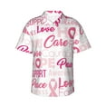 thumbnail image 2 of Picia Breast Cancer Pink Ribbons Awareness (2) Gentle Cotton Regular Fit Short Sleeve Casual Hawaiian Shirt for Men-Small, 2 of 9