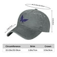 thumbnail image 6 of LNWH Baseball Cap, Outdoor Casual Sports Cap Classic Curved Brim Hat - Adjustable Cowboy Hat, Butterfly Lilac- Gray, 6 of 8