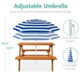 thumbnail image 6 of Best Choice Products Outdoor Wooden Kids Picnic Table with Umbrella, Activity Table, 220 lb Capacity - Blue, 6 of 8