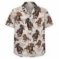 thumbnail image 5 of Cowboy Shirts for Men Summer Short Sleeve Button Up Notch Collar Western Cowboy Horse Printed Casual Shirt, 5 of 6