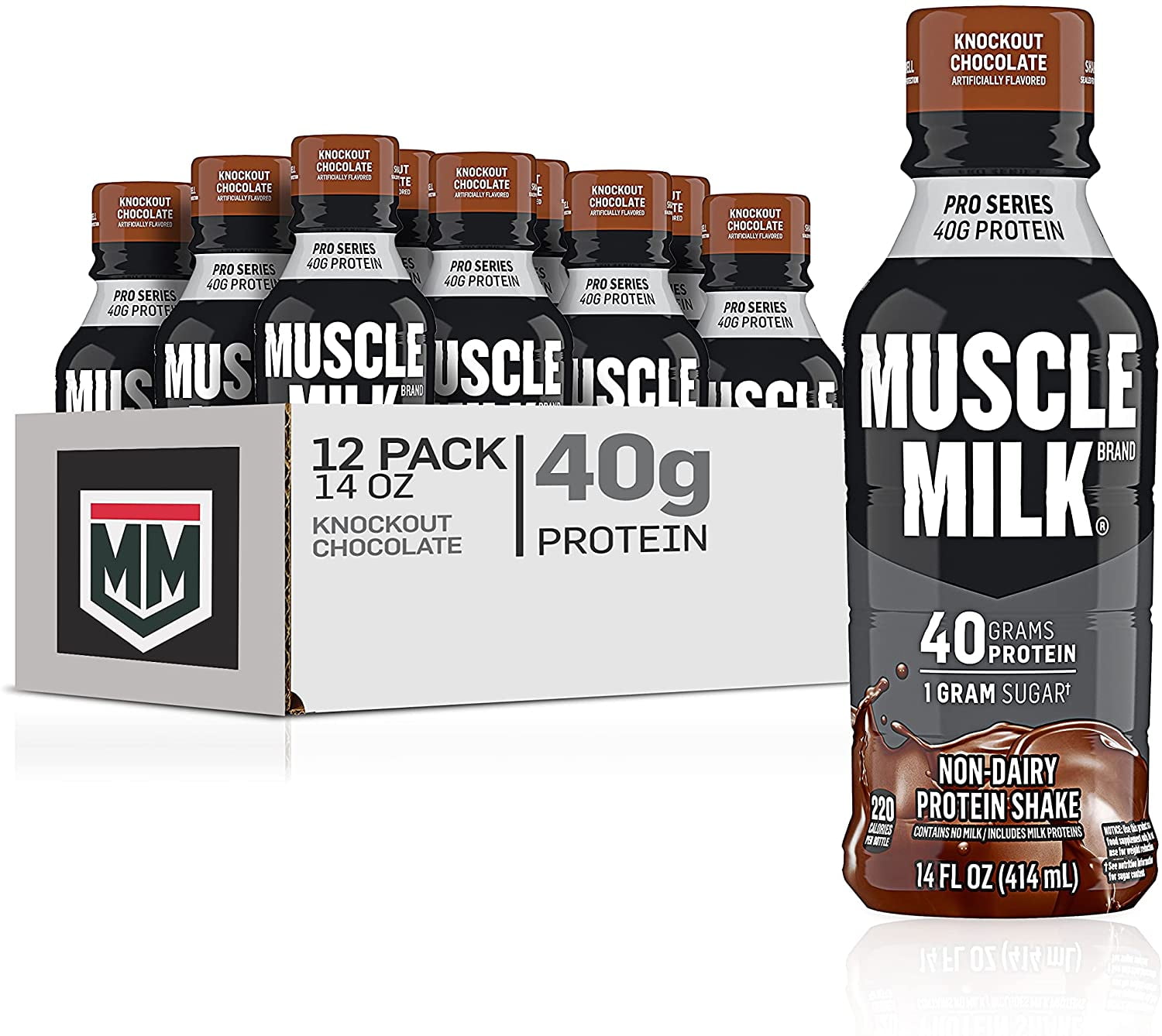 Muscle Milk Pro Series Protein Shake, Knockout Chocolate, 40g Protein