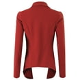 thumbnail image 3 of Doublju Women's Long Sleeve Crepe Flare Blazer with Shawl Collar with Plus Size, 3 of 4
