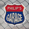 thumbnail image 5 of Philip's Garage (2 Pack) 12 inch X 12 inch Shield Shaped Commercial Grade Plastic Signs Weather Resistant, UV Protected To last, Gift for Dads and Uncles Classic Americana Crafted in, 5 of 7
