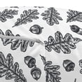thumbnail image 3 of Acorn Pouf Cover with Zipper, Elaborated Engraving Style Pattern of Oak Leaves and Acorn Print, Soft Decorative Fabric Unstuffed Case, 30" W X 17.3" L, Charcoal Grey and White, by Ambesonne, 3 of 5