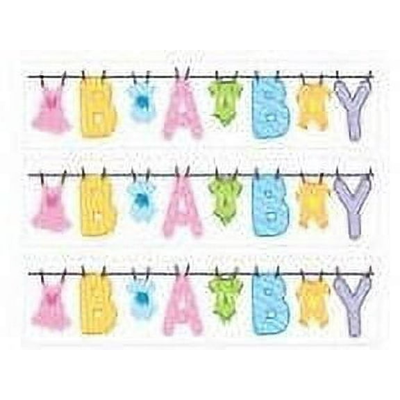 Baby Clothesline 7inch Round Edible Cake Border