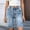 (Fashion 108)Blue, variant on Aimik Blue Denim Bermuda Shorts for Women Fashion Ripped Elastic Waist Denim Short Pants Summer Casual Jean Bermuda Shorts