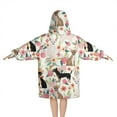 thumbnail image 2 of Chihuahua and Flower Florals Blanket Hoodies for Kids 6-13YR Oversize Wearable Blanket Hoodies for Boys Girls Teens, 2 of 7