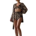 thumbnail image 3 of Ensemble 3 Pcs pour Femmes Robe en Maille avec Soutien-Gorge et Pantalon Pyjama Transparent Imprimé L, 3 of 8