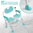 thumbnail image 6 of Shower Chair with Arms and Back 390 LB, Folding Shower Chair 5-Level Adjustable, Non-Slip Feet Shower Seat Cutout for Private Washing,for Elderly,Handicap,Disabled, Seniors & Pregnant, 6 of 8