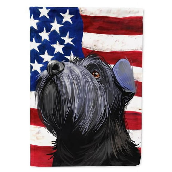 Standard Schnauzer Black American Flag Flag Canvas House Size