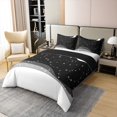 thumbnail image 2 of Moon Print Bed Set Sparkle Stars Duvet Cover, Horoscopes Zodiac Bedding Set Full Constellations Astrology Comforter Cover, Starry Sky Bed Cover, Black Reversible 3pcs (Zipper Closure), 2 of 6