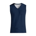 thumbnail image 5 of Men's V-Neck Sleeveless Quick-Dry Sports T-Shirt, Muscle Cotton Shirts, Summer Athletic Casual Basic Tees with Pocket, XL, 5 of 8