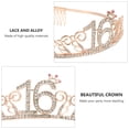 thumbnail image 2 of KAKOWELY 2 diademas con forma de corona y faja con estampado de letras para fiesta de cumpleaños, decoración para niña, 2 of 5