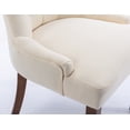 thumbnail image 6 of Set of 6 Wingback Upholstered Dining Chairs with Linen Fabric, Fabric Side Dining Room Chairs with Tufted Button, Living Room Chairs for Home Kitchen Dining Room Resturant (Beige), 6 of 9