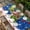 Blue, variant on Navy Blue Christmas Table Cloths for 4 Foot Rectangle Tables, Snowman Xmas Tree Ball Snowflake Patio Waterproof Elastic Fitted Tablecloths, Washable Rectangular Table Cover for Camping