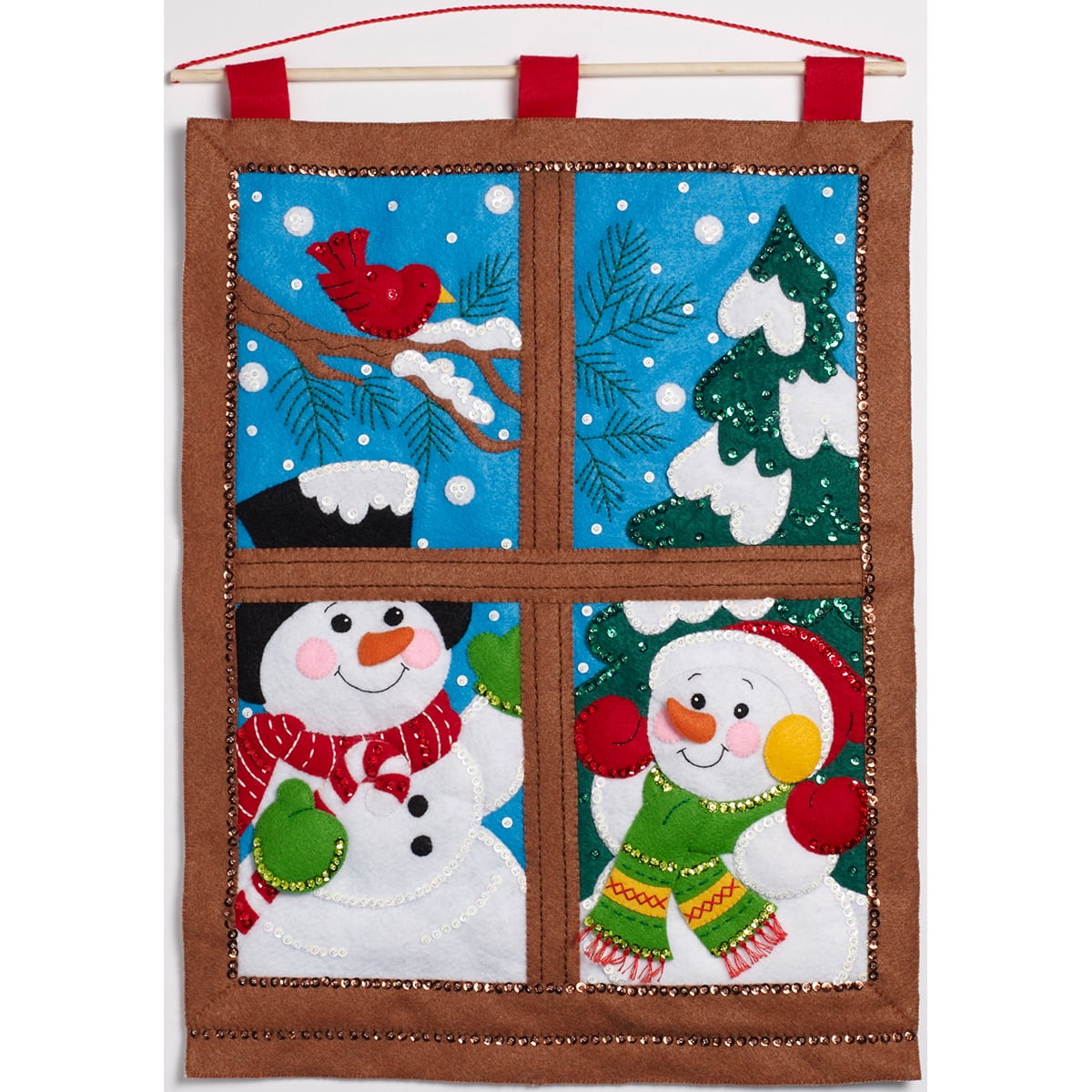 Bucilla Winter Window Felt Wall Hanging Applique Art & Craft Kit (7