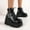 Black, variant on Jsaierl Womens High Platform Ankle Boots Lace up Fashion Combat Booties