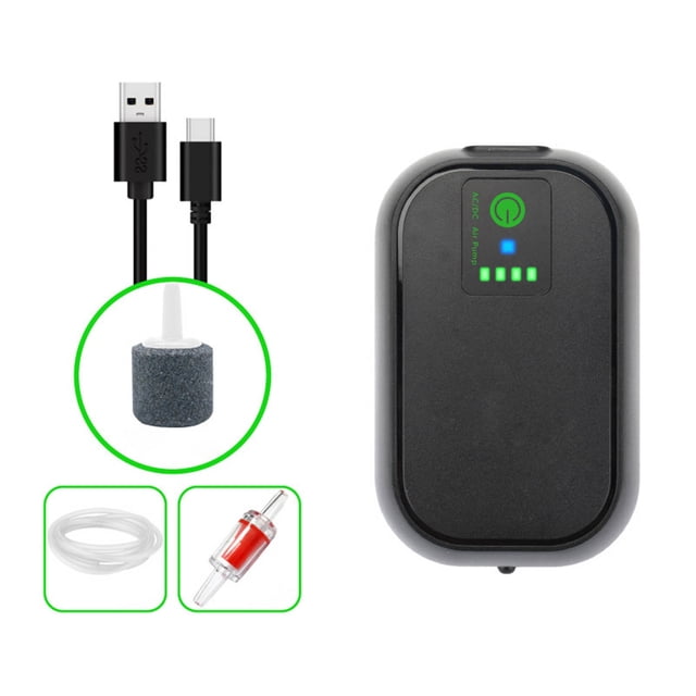 Bomba de oxígeno portátil para pecera, silenciosa, con carga USB, para pesca al aire libre