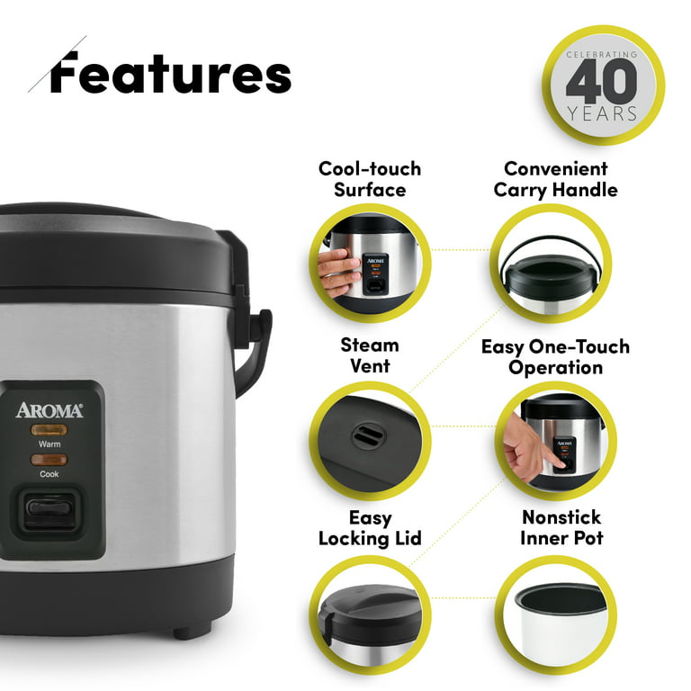 APARTMENTS Rice Cooker Small 6 Cups Cooked(3 Cups Uncooked), 1.5L
