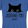 thumbnail image 3 of Instant Message - Judging You Silently Cat - Women's Short Sleeve Graphic T-Shirt, 3 of 6
