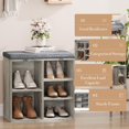 thumbnail image 4 of Ourlova 20 Inches Shoe Bench with Cushion, Shoe Rack Bench, Ten Cubbies Storage Entryway Bench with Adjustable Shelves, 4 of 7