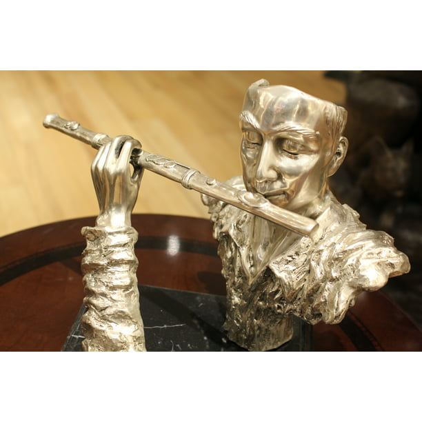 Man playing Flute Statue - 10&quot;L x 8&quot;W x 10&quot;H. - Walmart.com