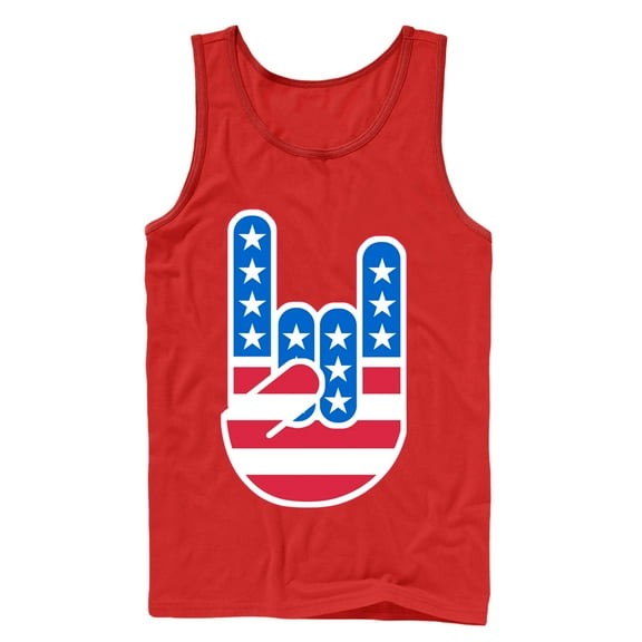 Men's Lost Gods Rock On American Flag Tank Top Red 2X Large
