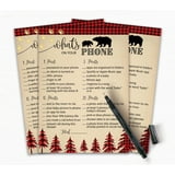 LUMBERJACK Prediction & Advice Cards - Pack Of 25, Buffalo Plaid Rustic Baby Shower Game