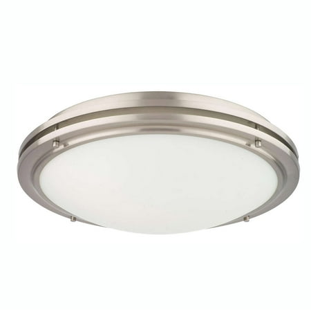 Nickel Sloped Ceiling Adaptors - Philips Forecast West End 1 Light Glass Ceiling Flushmount, Satin Nickel Finish