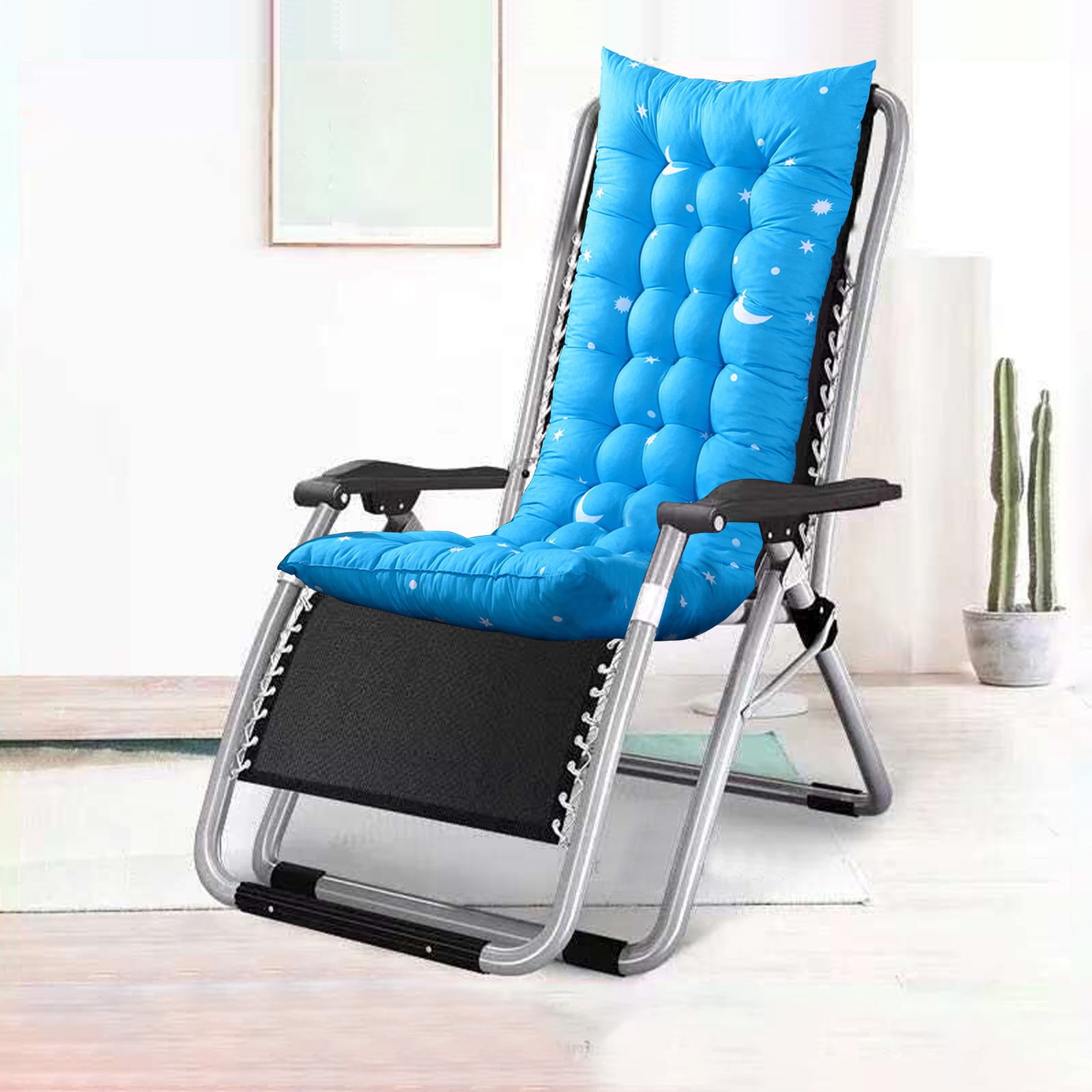 Long Rocking Chair Cushion, Thickened and Non-Slip Patio Cushions for Outdoor Furniture. 15.6X42.9X3.12 Inch Blue