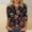 #0174-Multicolor, variant on Women's Day of the Dead Pattern Round Neck 3/4 Sleeve Pullover T Shirt Casual Loose Top for Summer Wear