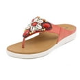 thumbnail image 3 of Women's Beach Sandals Beaded Shell Flip Flops for Women with Arch Support Summer Casual Bohemian Wedge Ethnic Style Slippers, 3 of 7