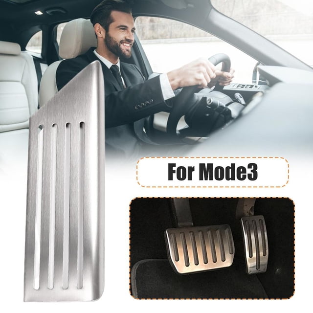 Almohadillas Para Pedal De Coche, Cubiertas Compatibles Con Tesla Model 3, Pedales De Acelerador De Freno De Acero Inoxidable, Pedal De Pie De Aleación De Aluminio Cateissary VI012197-01