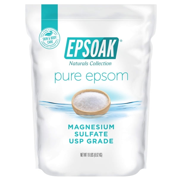 Sal de Epsom Epsoak, sulfato de magnesio USP, 8,6 kg, sin perfume