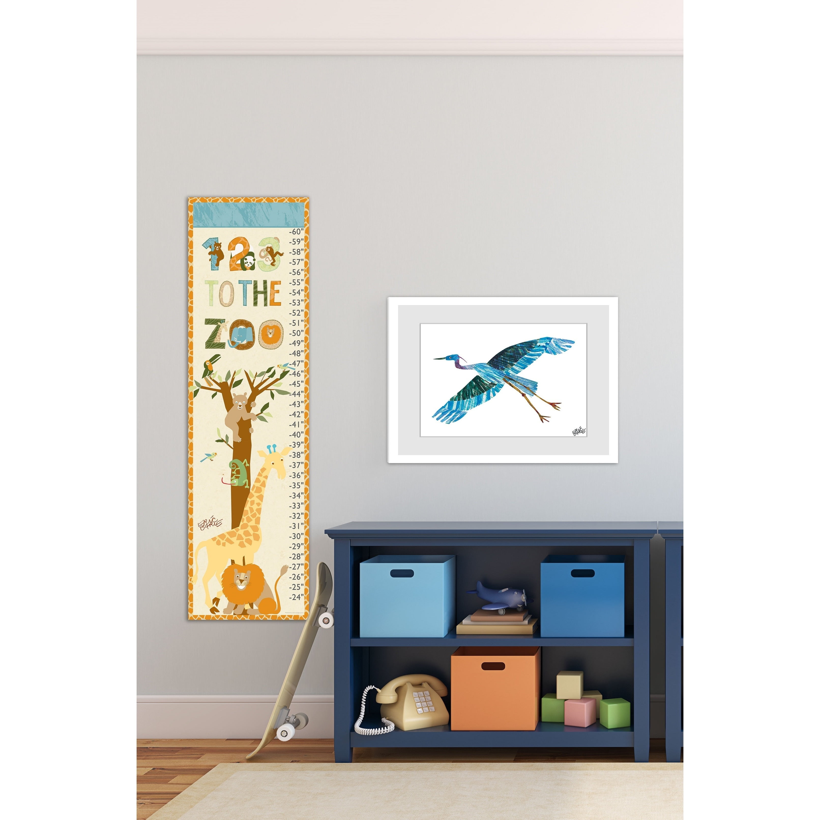 Marmont Hill 'Flying High Blue Heron' by Eric Carle Framed Painting Print