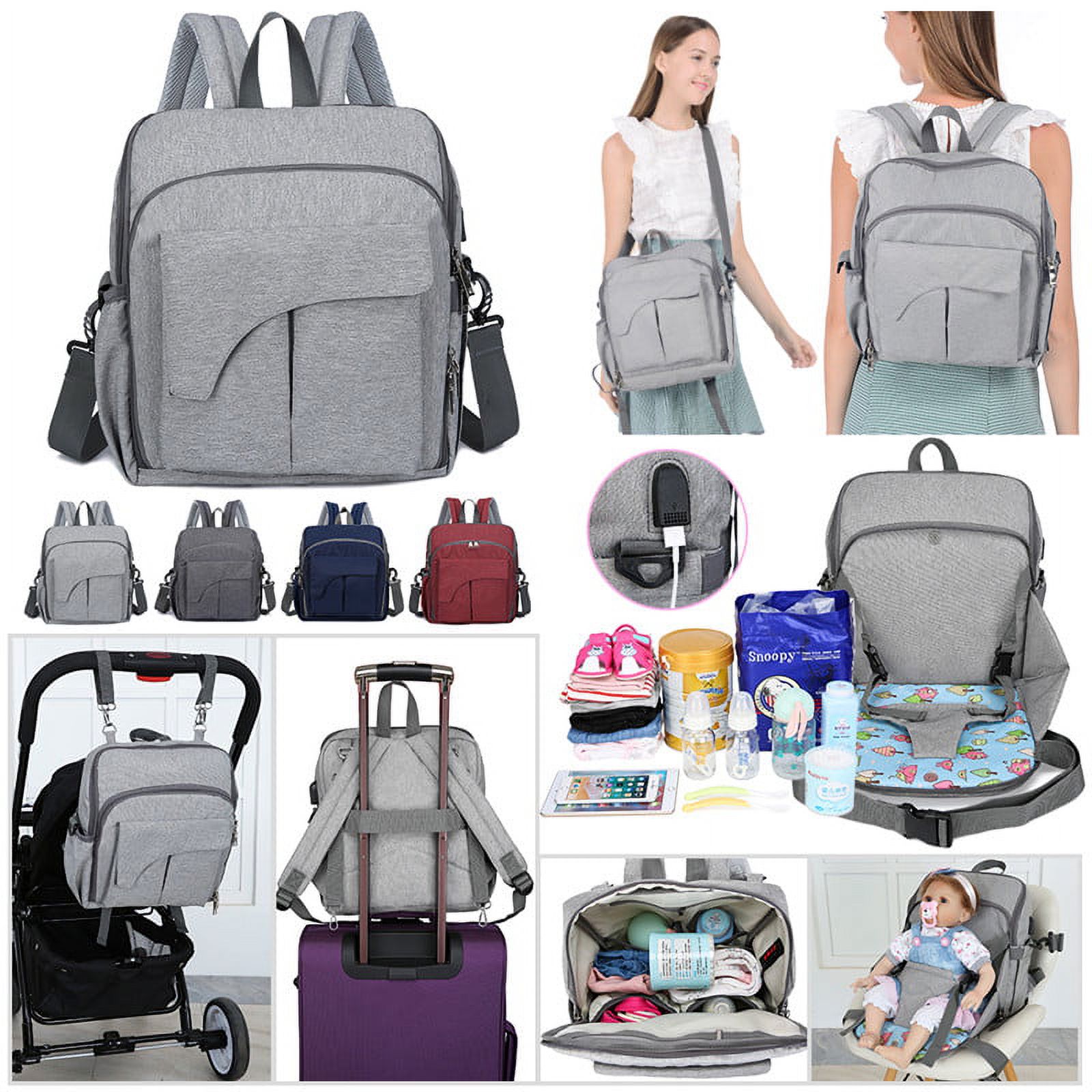 Diaper Bag Backpack, Large Multifunction Waterproof Travel Backpacks for Mom/Dad with Insulated Pockets,USB Interface, Stroller Straps,Durable Maternity Baby Nappy Bags for Boys/Girls