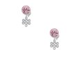 thumbnail image 2 of Delight Jewelry Silvertone Mini Open Infinity Knot Pink Crystal Clip on Earrings, 2 of 5