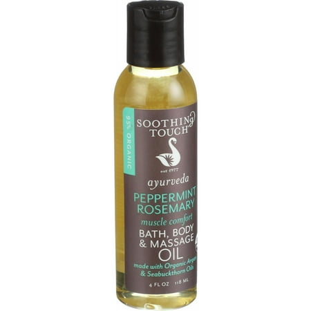 - Soothing Touch Bath Body and Massage Oil - Organic - Ayurveda - Peppermint Rosemary - Muscle Comfort