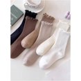 thumbnail image 5 of YooGuoGuo Women's 6 Pair Lettuce Trim Knitted Crew Socks Causal Mid Calf Socks, 5 of 8