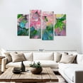 thumbnail image 3 of Elephant Stock Abstract Peonies Wall Art - Horizontal Multi Panel Canvas - Living Room Wall Decor - Abstract Multi Panel - Gray And Green Decor - 75" x 48", 3 of 8